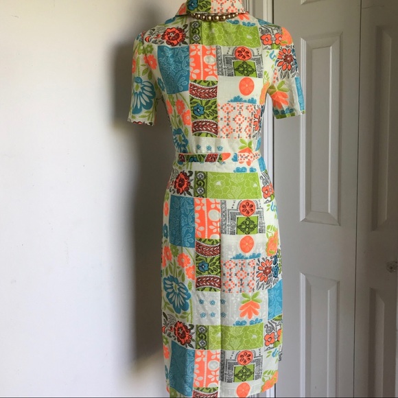 Unique Handmade Vintage Floral Midi Dress  ✨ - Picture 2 of 4